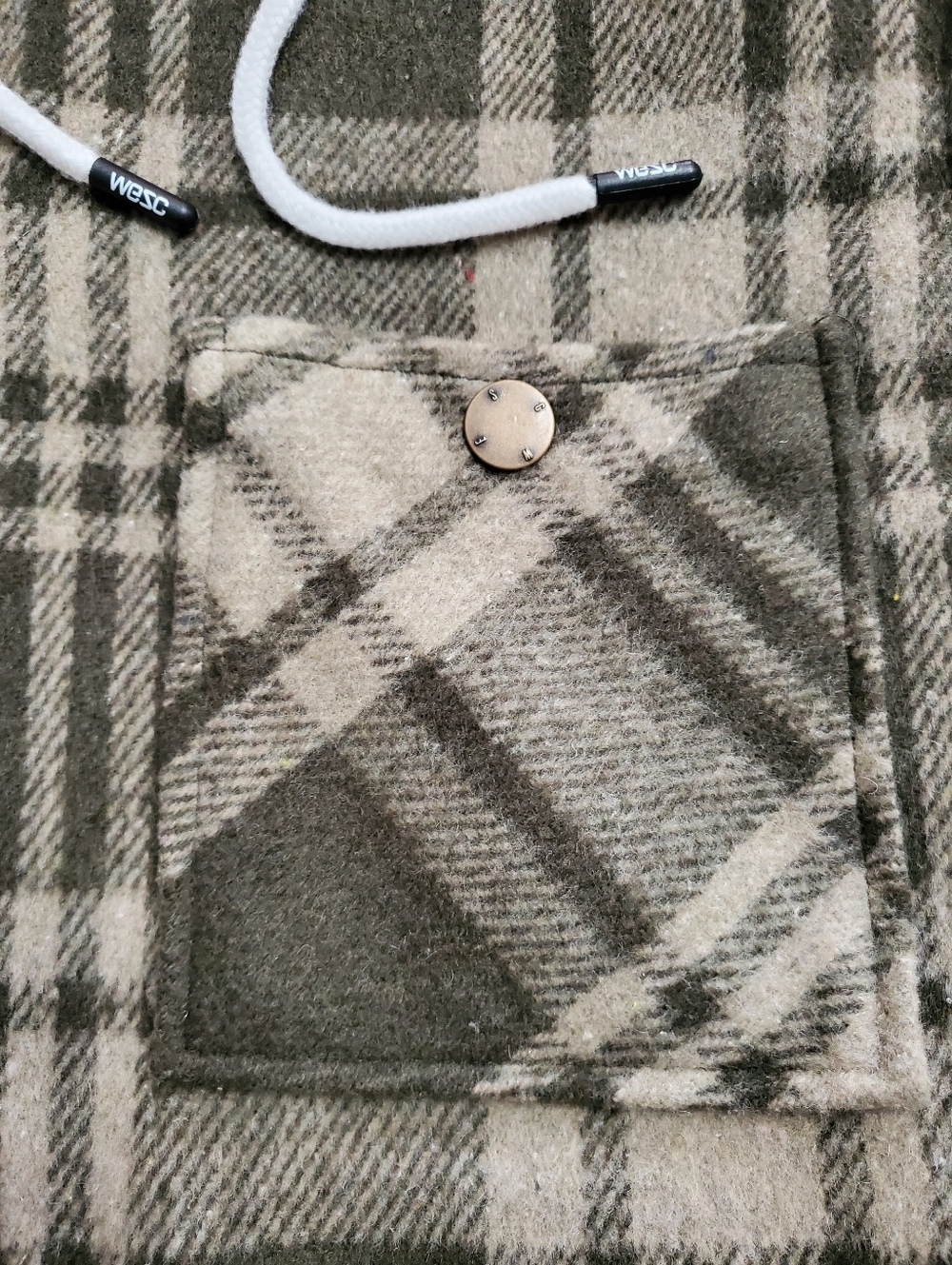 WeSC Liam Sherpa Hooded Plaid Shirt Jacket Unisex - Picture 6 of 13